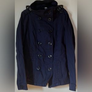 0077- Pea Coat, Dark Blue